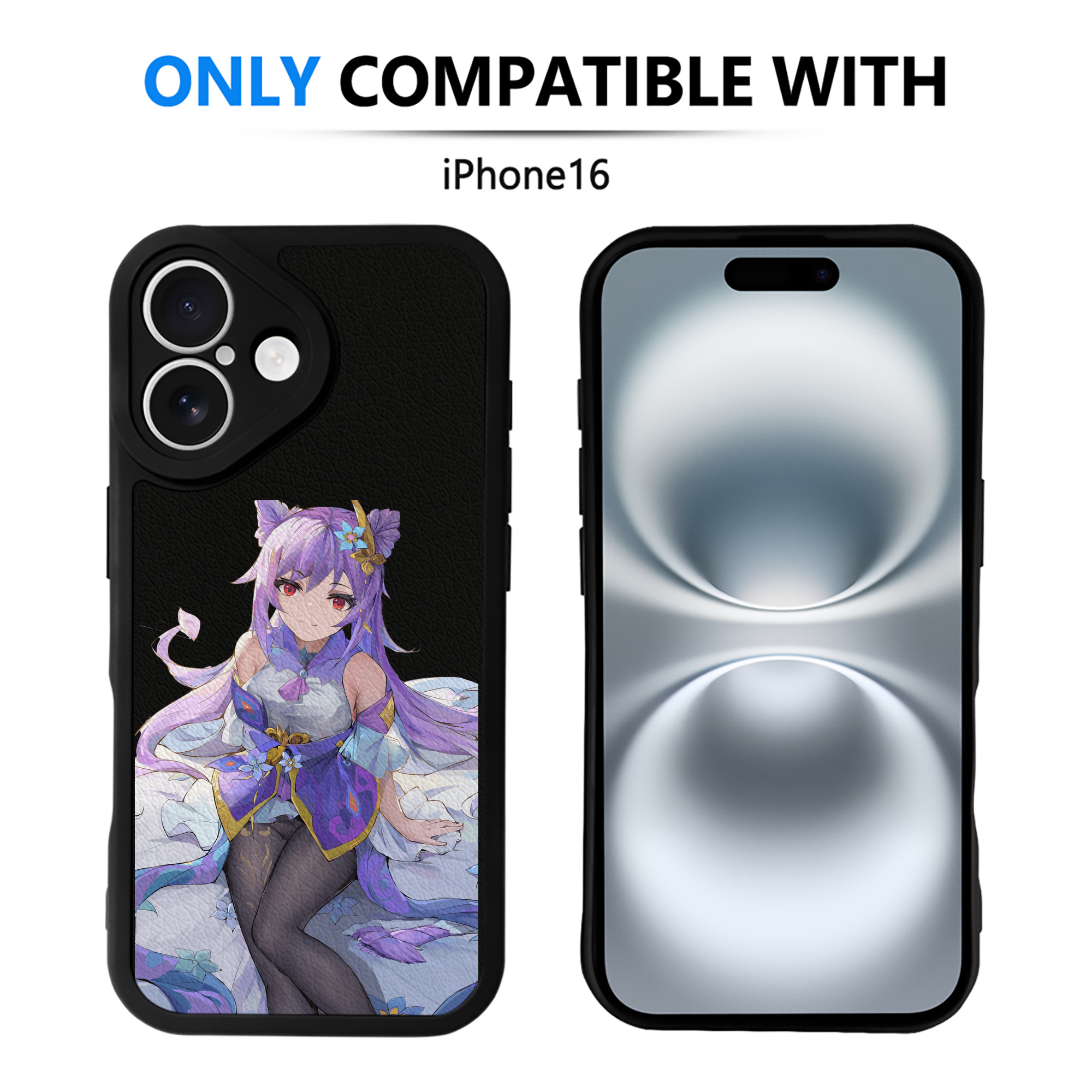 げんし神 刻晴 こくせい genshin Kokusei 【iPhone 16シリーズ対応】シリコンスマホケース（レザー調） 材質：シリコン